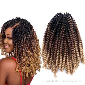 spring twist hair 8 inch 12 inch synthetic braiding hair high temperature fiber ombre spring twist crochet hair free sample